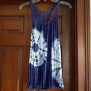 🔥Super Cute Tye Dye Tank Top Crochet Detailing